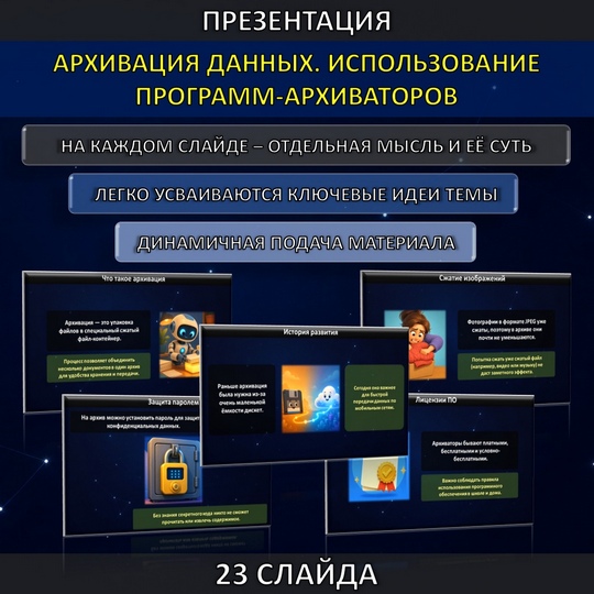 Презентация по теме «Архивация данных. Использование программ-архиваторов»