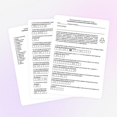 Групповая викторина по теме «Непозиционные и позиционные системы счисления»