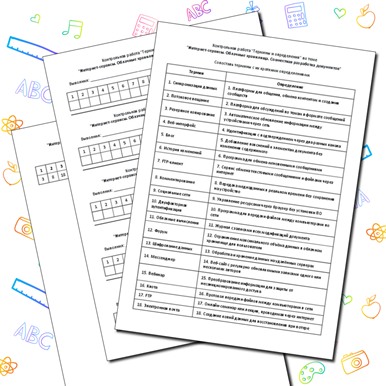 Контрольная работа «Термины и определения» по теме «Интернет-сервисы. Облачные хранилища. Совместная разработка документов»