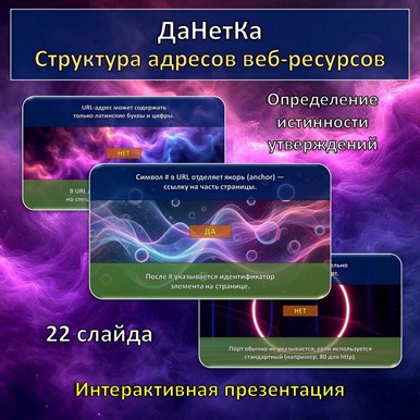 Интерактивная игра «ДаНетКа» по теме «Структура адресов веб-ресурсов»